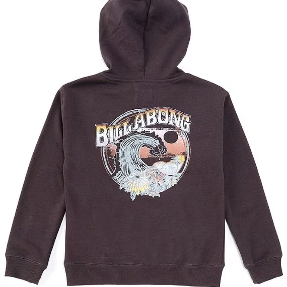 Billabong Big Girls Making Waves Black Sands Graphic Fleece Hoodie NWT